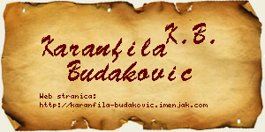 Karanfila Budaković vizit kartica